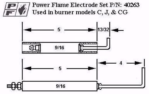 Picture of POWER FLAME ELECTRODE AND FLAME ROD KIT C, J, CG BURNERS