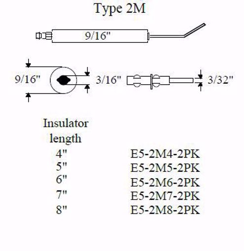 Picture of TYPE 2M ELECTRODE, 8 INCH LENGTH 9/16 INCH DIAMETER