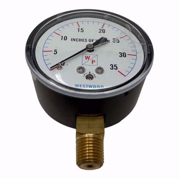 Picture of REF # 161964, DIAPH GAUGE, 30" WC, 1/4 NPT, LM 2.5 FACE