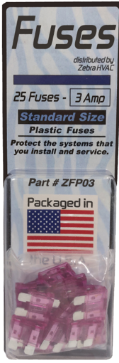 Picture of ZEBRA 25 PK 3 AMP FUSES