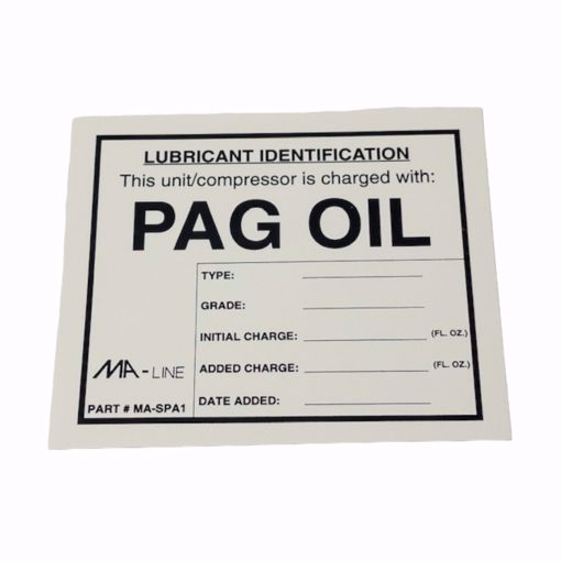 Picture of REFRIGERANT LABEL PAG OIL (10/PKG.)