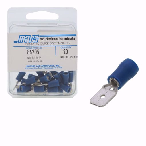 Picture of MARS QUICK DISCONNECT INSULATED 16-14 MALE TAB 1/4 20 PER PA