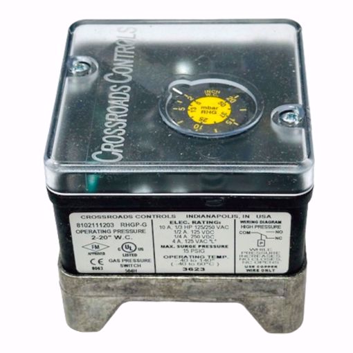 Picture of 2/20 WC OPEN ON HI AUTORESET 1/4NPT GAS PRESSURE SWITCH
