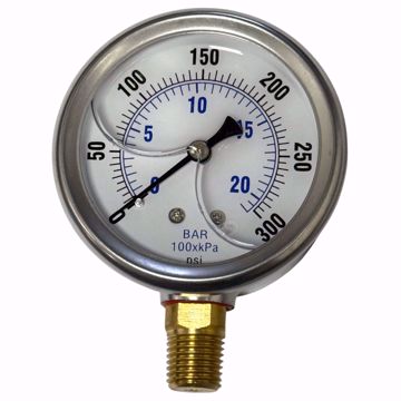 Picture of LIQUID FILLED PRESSURE GAUGE-300 LB 2 1/2 DIAL