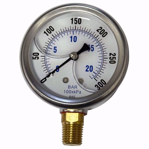 Picture of LIQUID FILLED PRESSURE GAUGE-300 LB 2 1/2 DIAL
