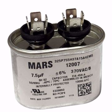 Picture of 7.5MFD 370VAC OVAL RUN CAPACITOR