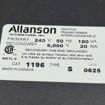 Picture of 1196-S ALLANSON 240 VOLT PRIMARY 6000 VOLT SECONDARY 50 HZ